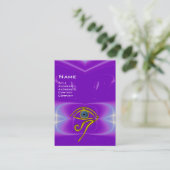 BLAUW TALISMAN, GOLD HORUS EYE paars violet roze Visitekaartje (Staand voorkant)