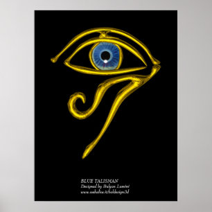 BLAUW TALISMAN/GOLD HORUS EYE POSTER