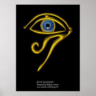 BLAUW TALISMAN/GOLD HORUS EYE POSTER
