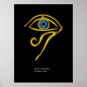 BLAUW TALISMAN/GOLD HORUS EYE POSTER
