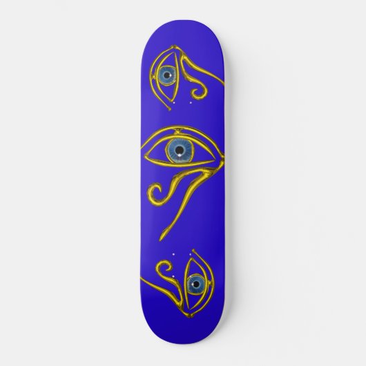 BLAUW TALISMAN/GOLD HORUS EYE SKATEBOARD (Voorkant)