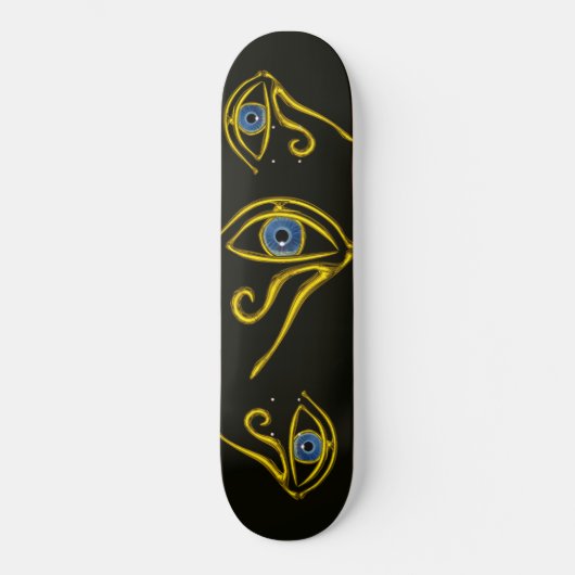 BLAUW TALISMAN/GOLD HORUS EYE SKATEBOARD (Voorkant)