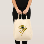 BLAUW TALISMAN/GOLD HORUS EYE TOTE BAG (Voorkant (product))