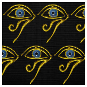 BLAUW TALISMAN HORUS EYE Goud Zwart Egyptisch Patr Stof