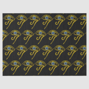 BLAUW TALISMAN HORUS EYE Goud Zwart Egyptisch Patr Tissuepapier