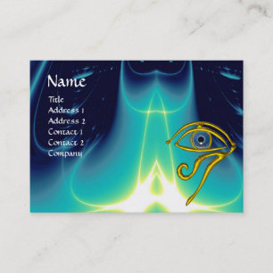 BLAUW TALISMAN, levendig blauwgroen, aqua, zwart, Visitekaartje