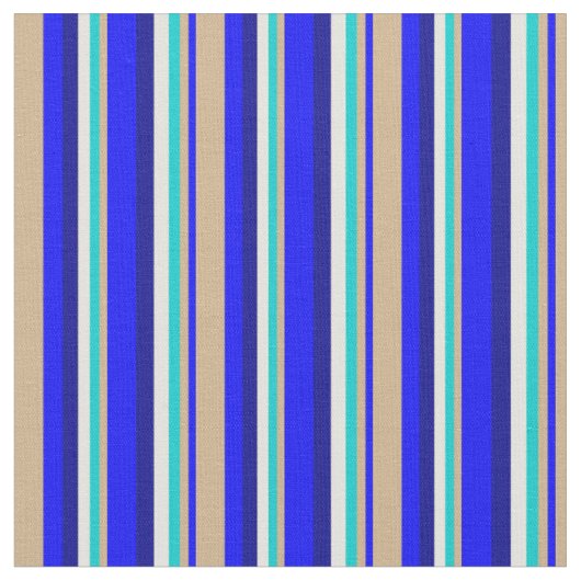 Blauw, tan, donkerbruin, lichtgeel, donkerblauw stof (Close Up)