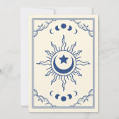 Blauw  Tarot Kaart Gotische bruiloft uitnodiging (Achterkant)
