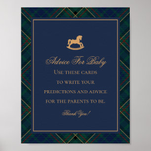 Blauw tartan geruit klassiek advies voor baby-rock poster