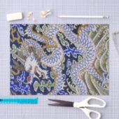 blauw  tattoo Embroidery dragon Tissuepapier (Craft)
