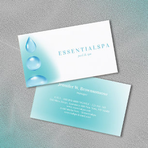 Blauw Teal Spirituele Waterdruppels reiki yoga zen Visitekaartje