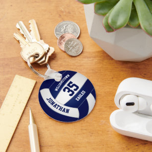 Blauw Team Kleuren Jongens Meisjes Volleybal Sleutelhanger