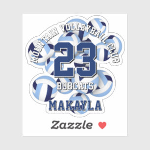 Blauw Team Kleuren Volleyballen Cluster W kinder n Sticker