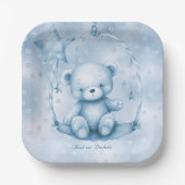 Blauw Teddy Bear Papier Bord (Voorkant)