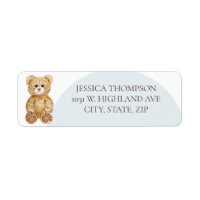 Blauw Tedere Beer Jongens Baby Shower Retouradres