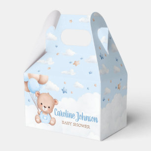 Blauw Tedere Beer Wolken Ballon Baby Shower Bedankdoosjes