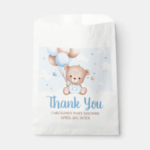 Blauw Tedere Beer Wolken Ballon Baby Shower Bedankzakje