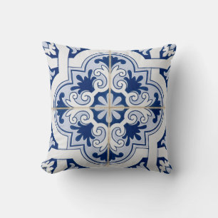 blauw Tegel kussen Klassiek Italiaans keramisch