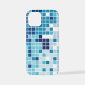 Blauw, tegel, mozaïek iPhone hoesje (Achterkant)