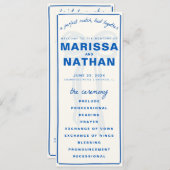 Blauw Tekeningen Samen Boog Trouwprogramma Programma (Voorkant / Achterkant)