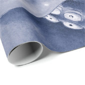 Blauw tentakelzwart-wit cadeaupapier (Rol Hoek)