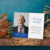 Blauw Ter Nagedachtenis Herdenkingsgedicht Met Fot Fotoplaat (Zijkant)