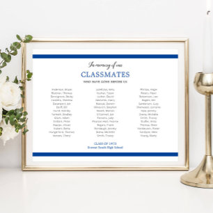Blauw ter nagedachtenis van onze klasgenoten schoo poster
