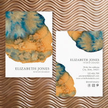 Blauw Terracotta Unieke Geschilderde Aquarel Abstr