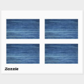 blauw textiel miniaturen en modelstructuren rechthoekige sticker (Vel)