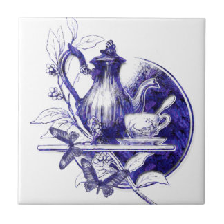  blauw theepot&Butterflies decoratieve tegels Tegeltje