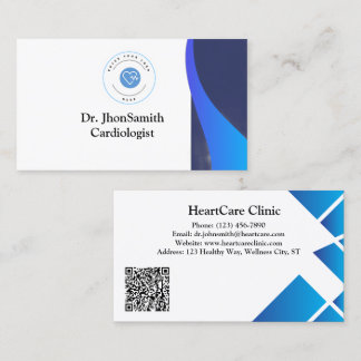 Blauw thema Gepersonaliseerd Logo QR Doctor Visitekaartje
