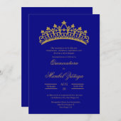 Blauw thema Quinceanera Kaart (Voorkant / Achterkant)