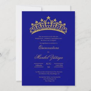 Blauw thema Quinceanera Kaart