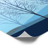 Blauw Tint Natuur Landschap Poster (Hoek)