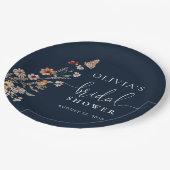 Blauw Tiny Wildflower Bruiloft Feest Papieren Bordje (Gekanteld)
