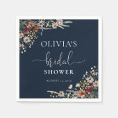 Blauw Tiny Wildflower Bruiloft  Servet (Voorkant)