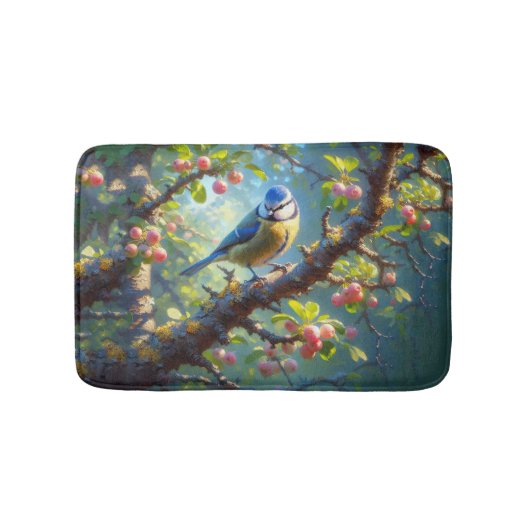 Blauw Tit 1 Badmat (Voorkant)