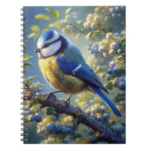 Blauw tit notitieboek
