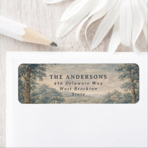 Blauw toile bruiloft vintage wandtapijt elegant etiket
