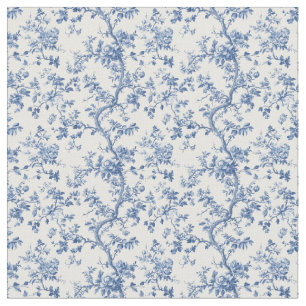 Blauw Toile Curving Branches Stof