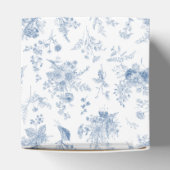 Blauw Toile de Jouy Bloemen Dessert Favoriete Boxe Bedankdoosjes (Bovenkant)
