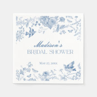 Blauw Toile De Jouy Vintage Bloemachtige Bruiloft