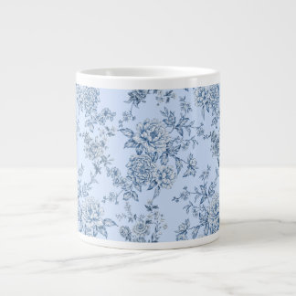 Blauw toile extra grote beker