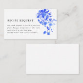 blauw toile floraal Vrijgezellenfeest recept Informatiekaartje (Voorkant / Achterkant)