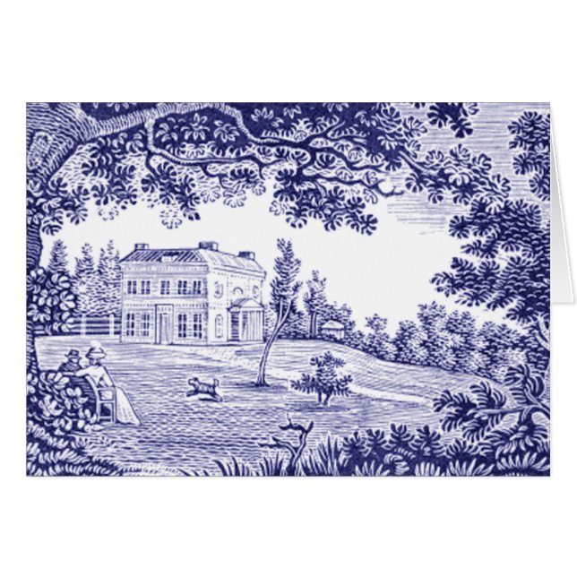  blauw Toile Frans platteland (Voorkant Horizontaal)