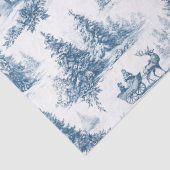 Blauw toile kerstpatroon tissuepapier (Detail)