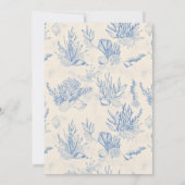 Blauw toile oceaanthema Bruidsdouche Kaart (Achterkant)