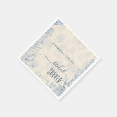 Blauw toile oceaanthema Bruiloft Feest Servet (Hoek)