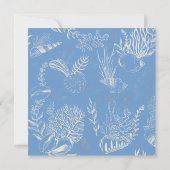 Blauw Toile Ocean thema Trouwen Save the date (Achterkant)