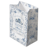 Blauw toile pompoen Franse herfst bruidsdouche fav Medium Cadeauzakje (Voorkant Gekanteld)